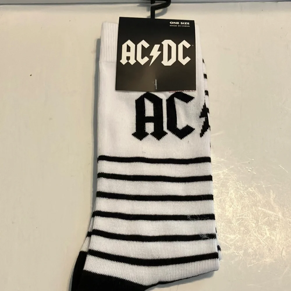 AC/DC‎ Casual Black and White Crew Socks